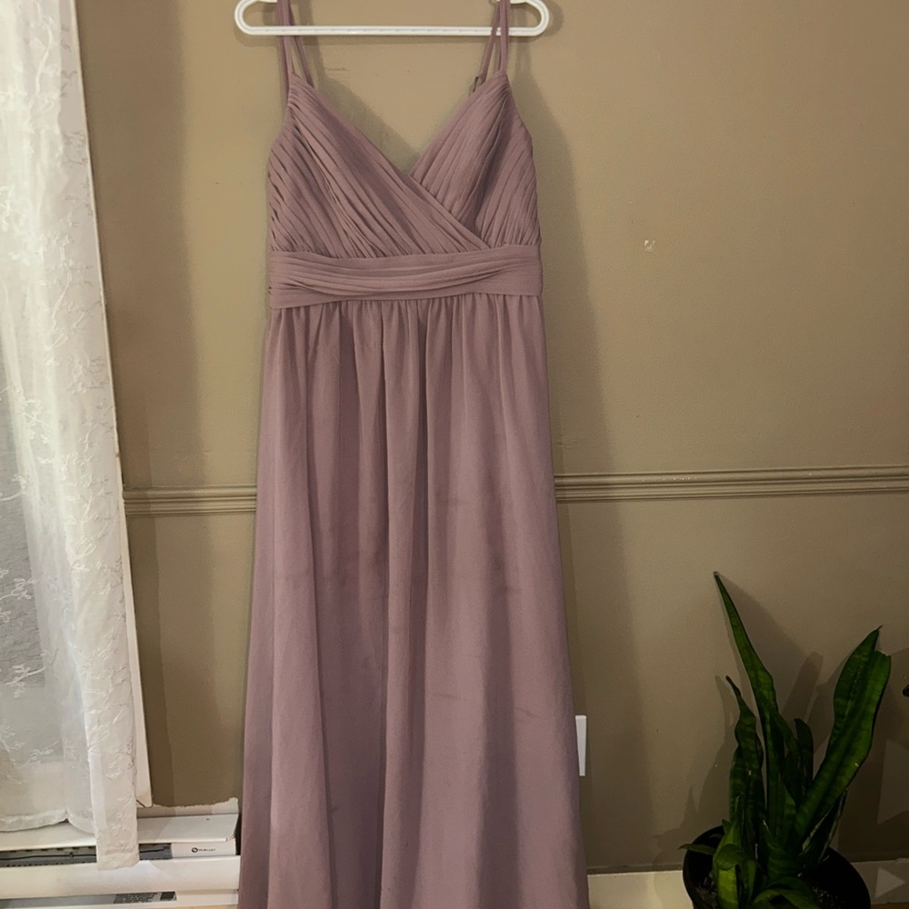 SORELLA VITA Ruched Maxi Dress Purple Pink V-Neck Sleeveless